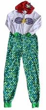 Disney Little Mermaid Ariel One Piece Hooded Fleece Pajamas Adult Size XS 0-2 
