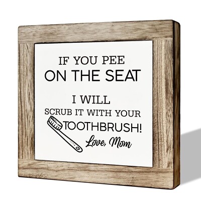 Bathroom Decor, Funny Kids Bathroom Sign, If You Pee On the Seat I Will Scrub...