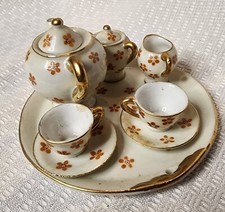 Vintage Miniature China Tea Set Hand Painted Made In Occupied Japan Meruyama