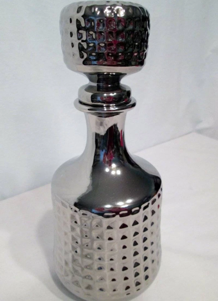 NWOB Zodax Morroco Platinum Carafe Decanter Stopper Diamond Design SR$86.40 - Image 4 of 4