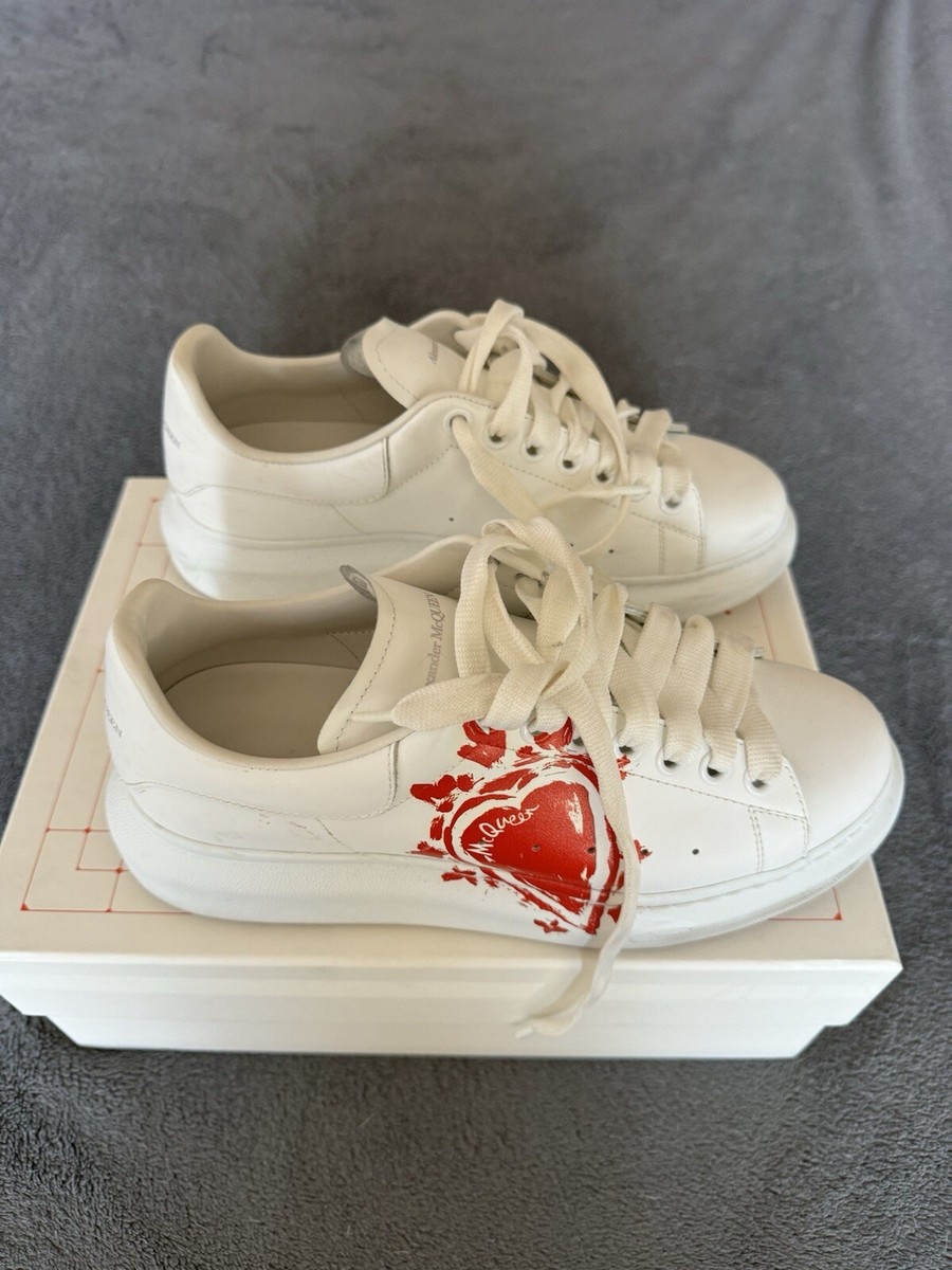 Alexander Mcqueen Oversized Sneakers Custom White Heart Size 39