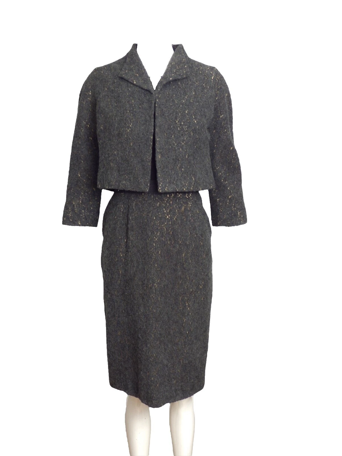 Secretario/Geek Vestidos VINTAGE de mezcla de lana para Mujeres