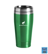 Green Stainless Travel Coffee Mug Tumbler w/ 2021-2025 Ford Bronco Logo