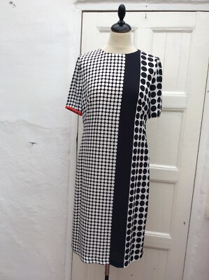 AKRIS PUNTO Etuikleid Colourblock reine Seide US 6 / UK 10 / F 38 / D 36
