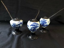 Set of 3 tibet antique porcelain incense burners