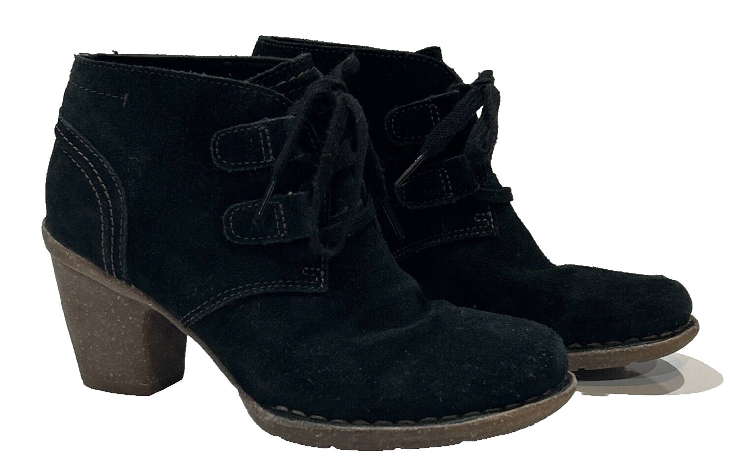 SAOLA Stivaletti Unstructured by Clarks suola comoda neri scamosciati stringati donna 7