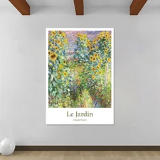 Le Jardin by Claude Monet - Canvas Rolled Wall Art Print - Various Sizes