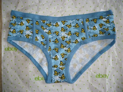 Rue 21 Women's Bikini Panties MEDIUM Blue With Yellow Butterflies  New