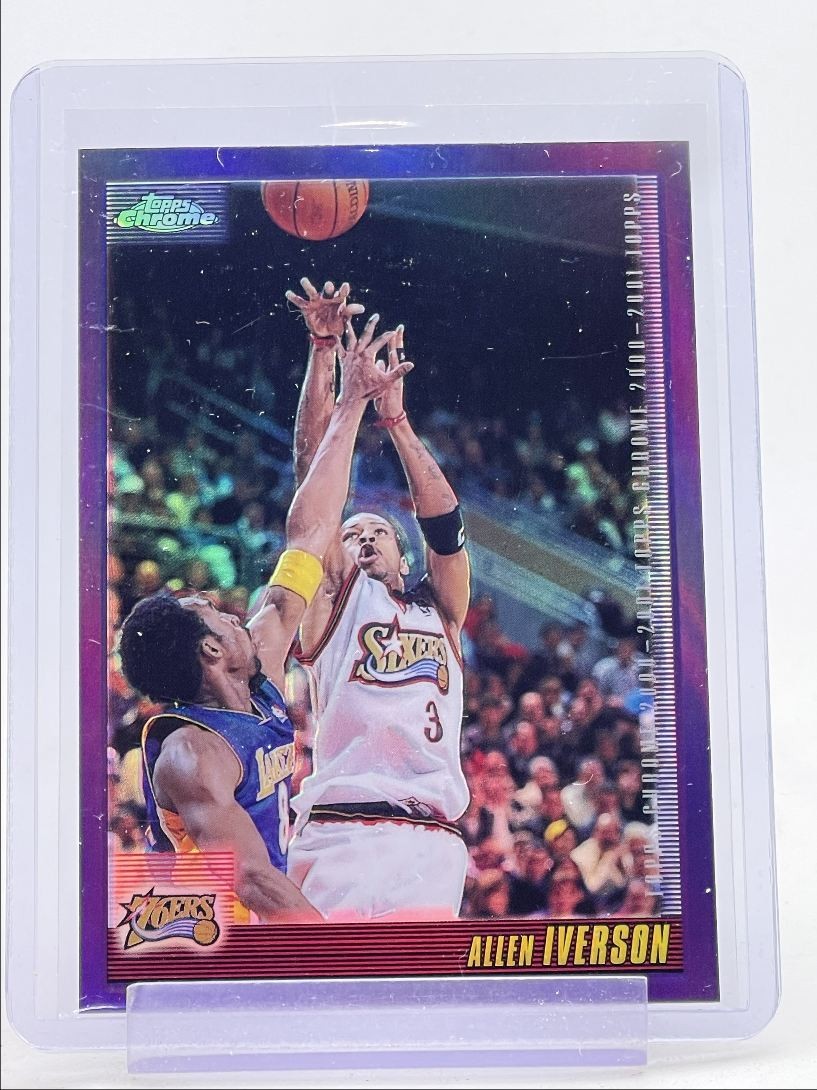 ALLEN IVERSON 2000-01 TOPPS CHROME BASKETBALL REFRACTOR 76ERS #93 Q0234