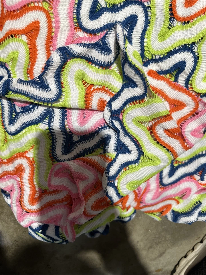 Blue pink Green Orange Crochet Chevron  Lace Fabric Apparel Curtain Beach 10yds - Image 3 of 4