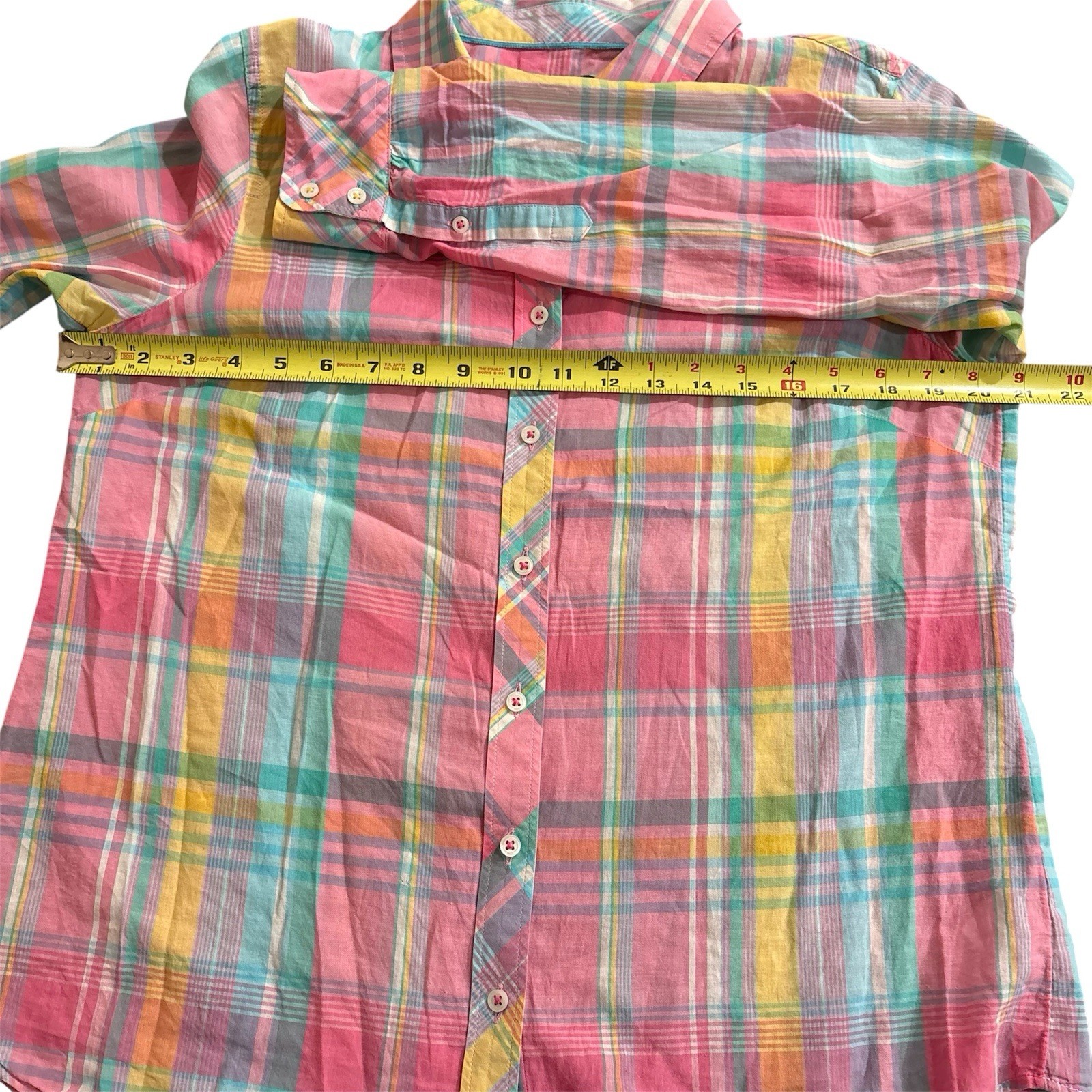 Talbots EUC Multicolored Spring Plaid Cotton Butt… - image 5