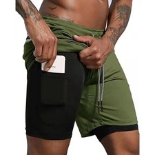 Mens Shorts Elasticated Waist Jogging Shorts Gym Workout Shorts Fitness Running