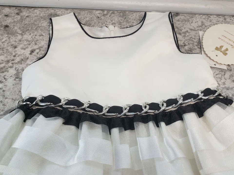 American Princess 2T Toddler Cream With Black Detailing Dress Special Occasion - Image 3 of 4