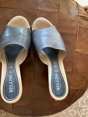 Wie neu, Bellini Keil-Leder- Pantolette Gr. 38 Farbe Grau