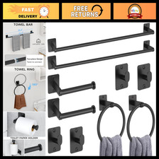10-Piece Bathroom Accessories Set with 24" Towel Bar, Shower Curtain  More