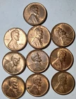 Lot Of 10 Wheat Pennies AU/BU  Various Dates As Shown #2