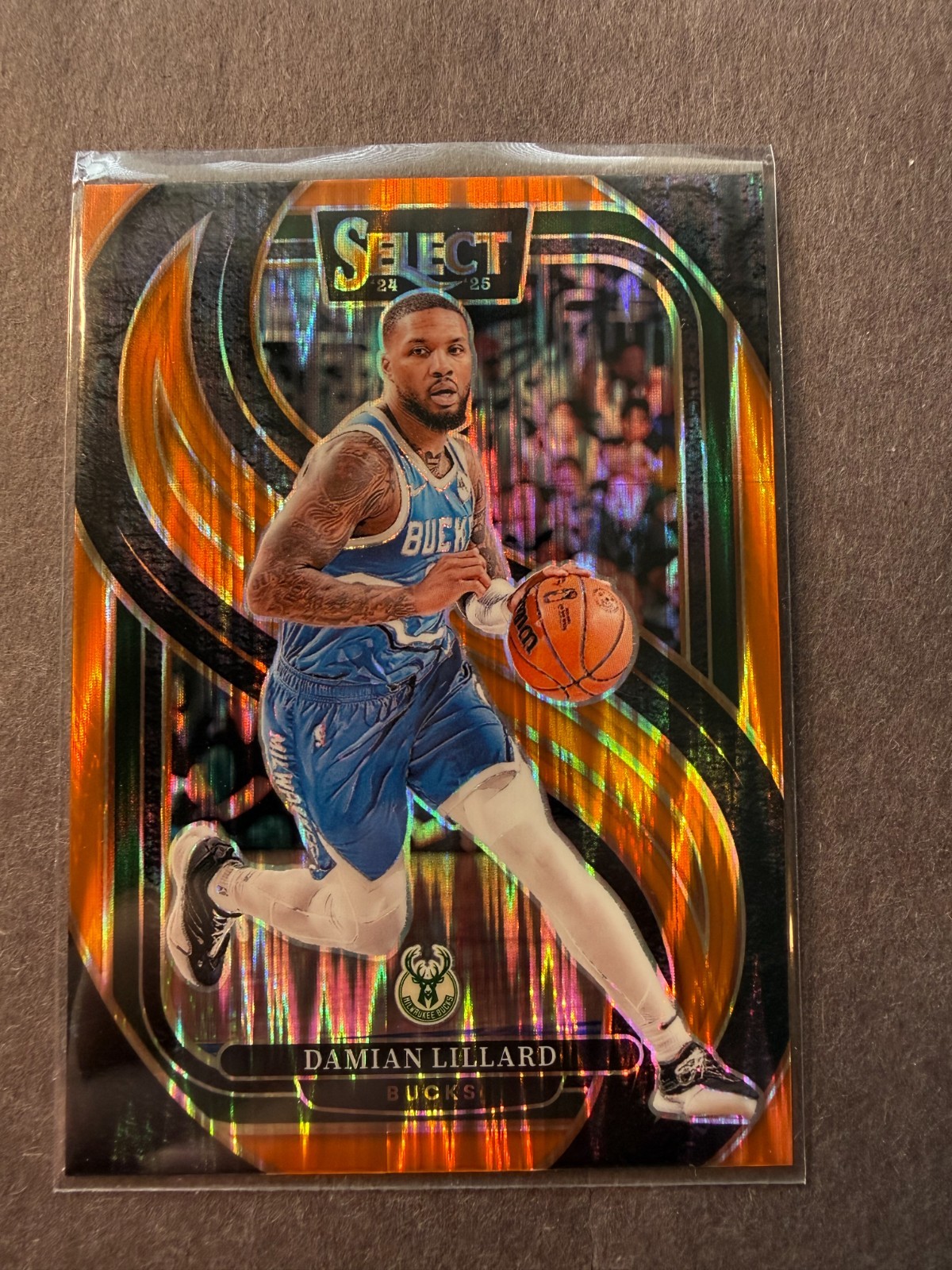 2024-25 SELECT DAMIAN LILLARD ORANGE PREMIER LEVEL PRIZM # 145 BUCKS