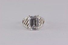 Diamonique Sterling Silver 14mm Cubic Zirconia Slit Tapered Band Ring 925 Sz: 9