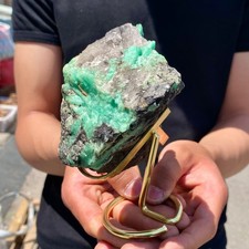Racimo de cristal de berilo esmeralda natural de 1,4 lb muestra de colección de minerales crudos decoración