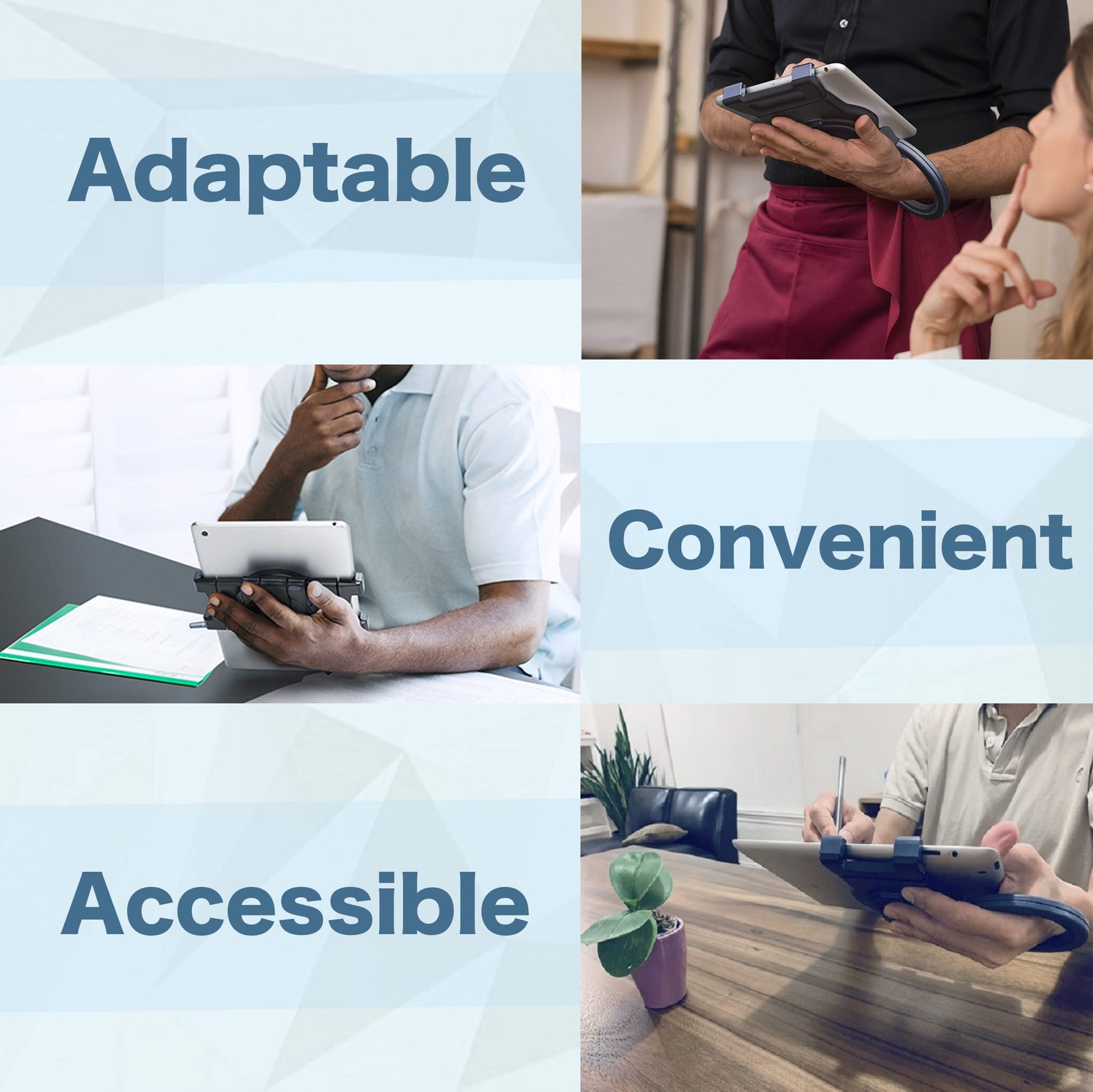 Tablet Hand Grip Holder & Stand for Drawing Reading Writing Adjustable Mount