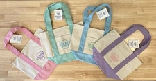 Trader Joes Mini Pastel Canvas Tote Bags Set Of Four