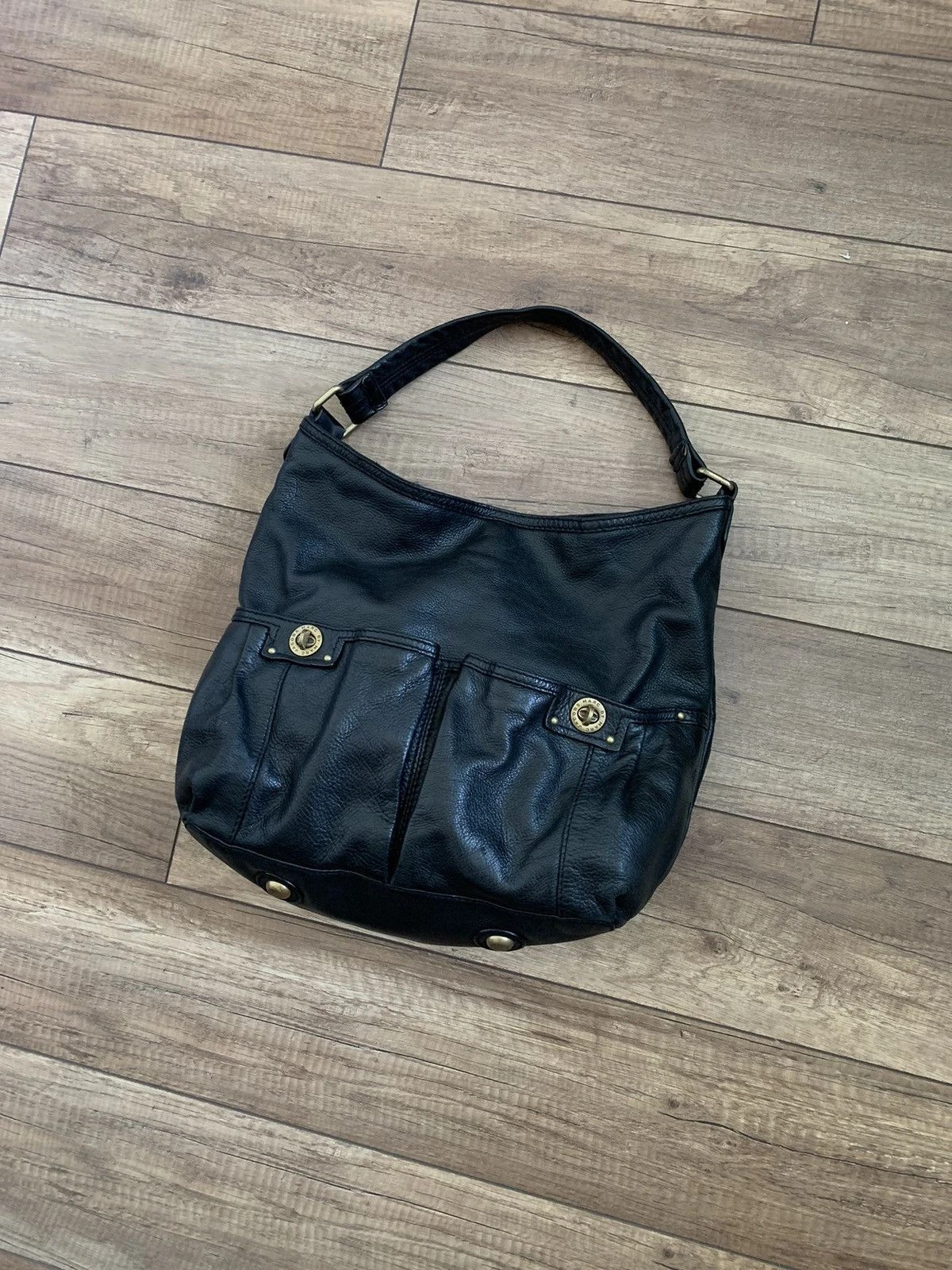 Women's RARE Marc Jacobs Black Leather Multipocket Hobo Shoulder Bag
