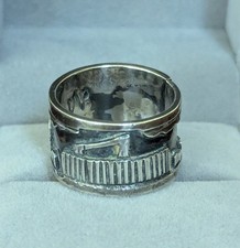 Marc Antia Signed Silver Navajo Style Storyteller Ring - Size 7.5
