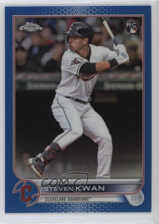 2022 Topps Chrome Update Blue Refractor /199 Steven Kwan #USC85 0z2o