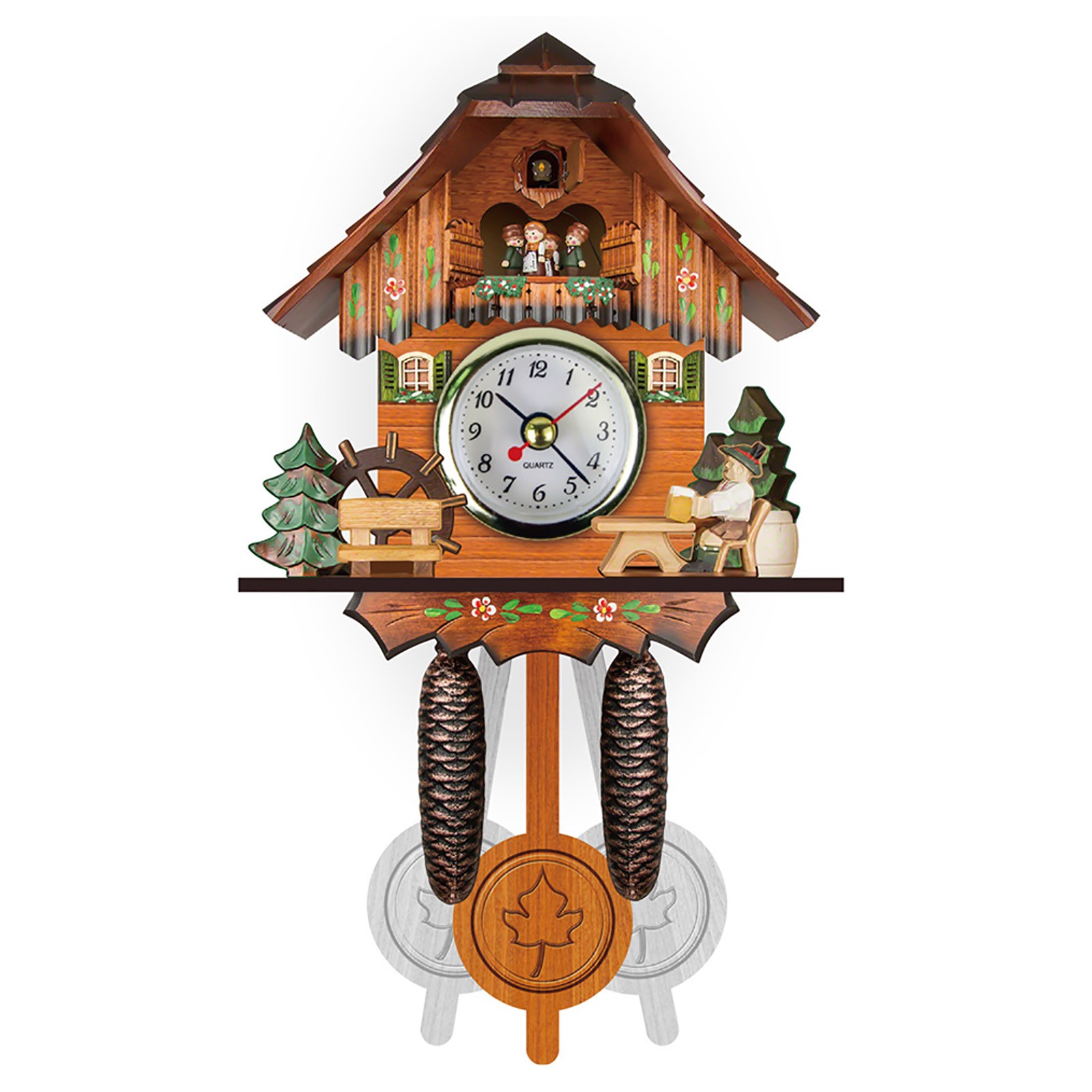 Cuckoo Clock Nordic Retro Wooden Pendulum Wall Clock For Living Room Home D SLLD