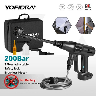 #ad Cordless High Pressure Washer Kit — 200 BAR 18V 6 in 1 Nozzle 196.85 in Hose $291.27