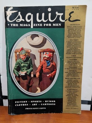 ESQUIRE MAGAZINE  MAY 1936 Hemingway, Fitzgerald, Langston Hughes Art Deco