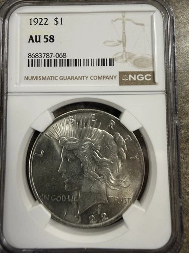 1922  Peace Dollar NGC AU58