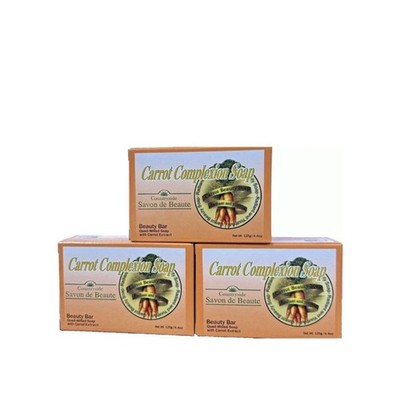 Carrot Complexion Quad-Milled Beauty Bar with Carrot Extract 125g, 3 Pcs