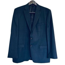 Lauren Ralph Lauren Blazer Mens 44R Black Navy Windowpane Wool Sport Coat Macy  s