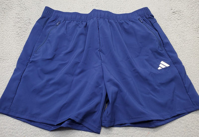 Adidas Core 18 Training Shorts Mens 2XL Blue Stretch 7'' Inseam Elastic Waist