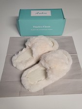 Brand New Women's Comfy Memory Foam New Slip On Open Toe Slippers Size 6 Cream