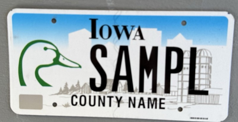 IA Duck Outline Sample License Plate Iowa Sampl Lic Fly
