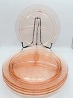 4 MacBeth Evans Dogwood Pink Grill Plate Divided Depression Glass 10 3/8”