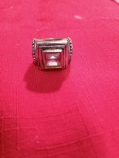 Silver Toned Size 6 Square Cubic Zirconia Ring