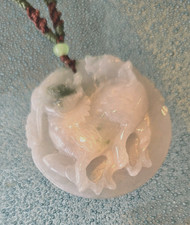 Natural A grade Carve jade Jadeite Pendant  Chinese Kylin, Qilin�or Kirin (??)  