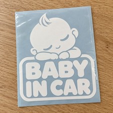 Cute Sleepy Baby In Car White Vinyl Window Decal Sticker 5 X 5.81 In Cute Sleepy Baby In Car White Vinyl Window Decal Sticker 5 X 5.81 In
