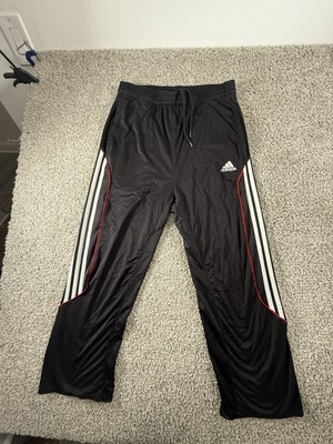 Adidas Black Three Stripes Pants Mens Small Loose Lightweight Joggers Gym