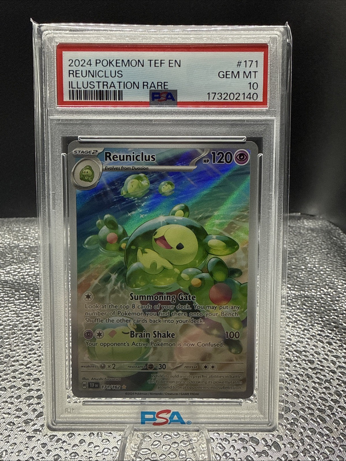 2024 POKEMON TEMPORAL FORCES ILLUSTRATION RARE #171 REUNICLUS PSA 10 🔥