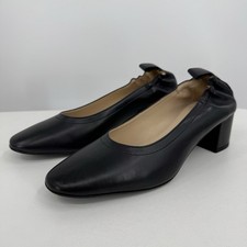 Everlane Italian Leather Day Heel size 10 Women's Black Elastic Back Comfort