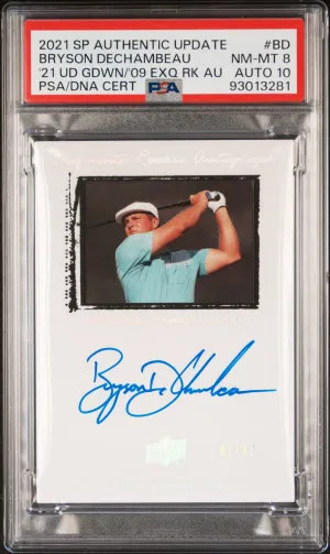 2021 SP Authentic Update Exquisite 41/49 Bryson DeChambeau PSA 8 Rookie Auto RC view 1