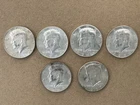 Lot of 6 Kennedy Half Dollars, 4 x 1964, 1 x 1965, 1 x 1967