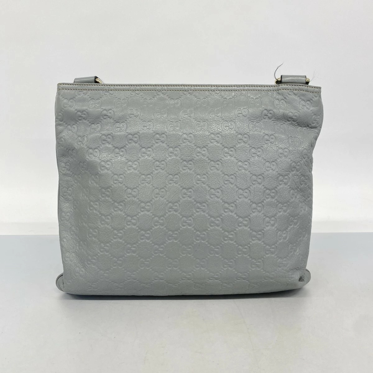 Gucci Guccisima Leather Shoulder Bag Gray Champagne Gold thumbnail 14