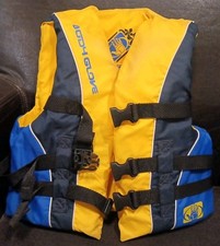 Body Glove Youth Life Jacket Water Ski Vest Yellow/Blue Size 50-90lbs Approved