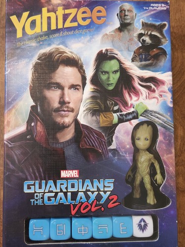 Marvel Guardians of Galaxy Vol. 2 Yahtzee Dice Game Groot Figurine BARELY USED