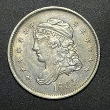 1835 Capped Bust Half Dime - Large Date - Small 5C - AU Details - H10C